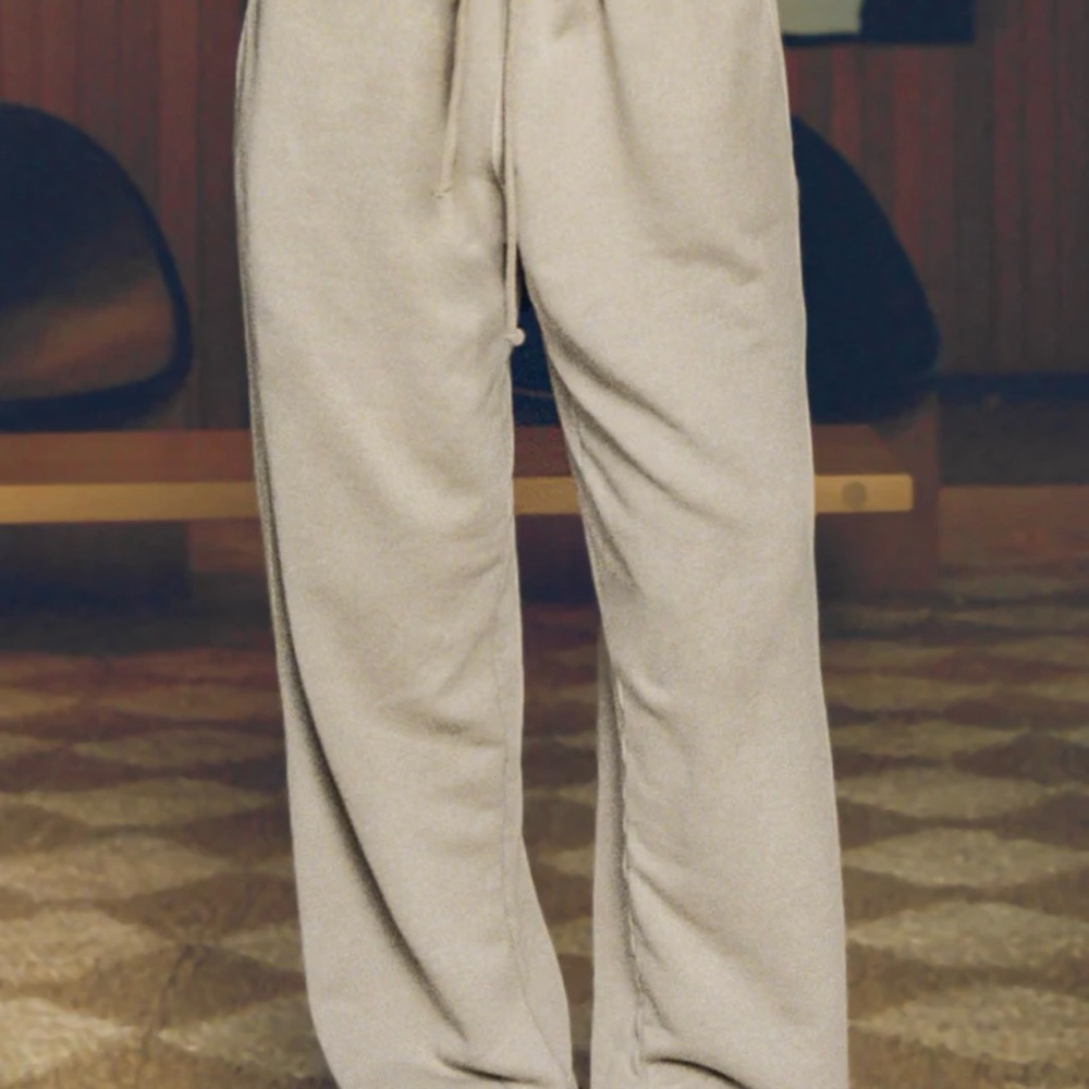 Joah Brown Sand French Terry Oversized Straight Leg Jogger